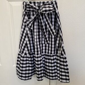 J. Crew Factory midi gingham skirt with fabulous bow.